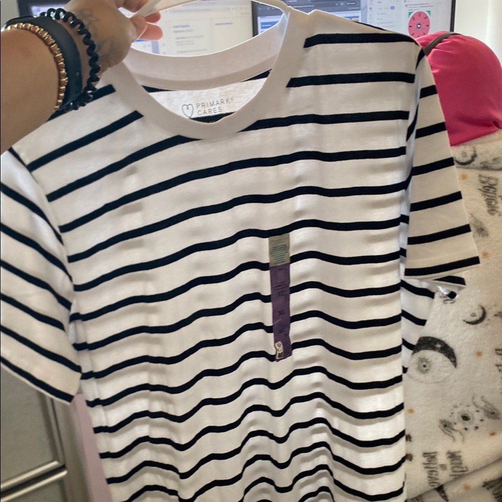 The Ragged Priest Black and White Striped Tee